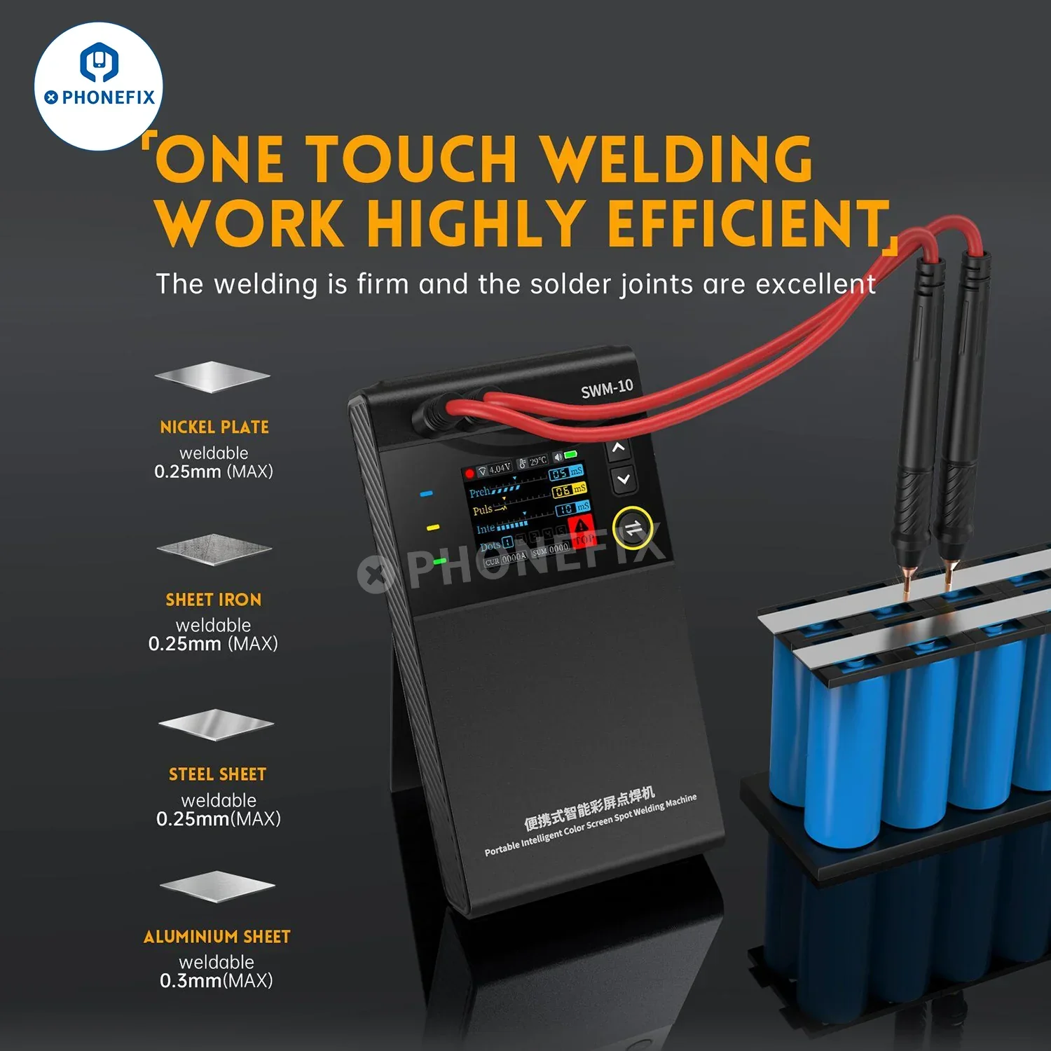 SWM-10 Portable Double Pulse Adjustment Battery Spot Welding Machine - Image 2