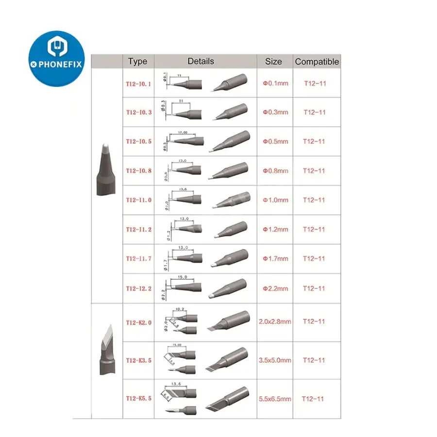T12-11 Lead Free Soldering Iron Tip Soldering Welding Parts Replacement - Image 10