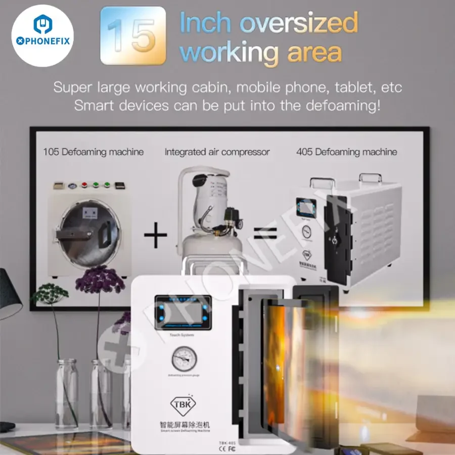 TBK-405 15-inch Smart Screen Defoaming Bubble Remover Machine - Image 7