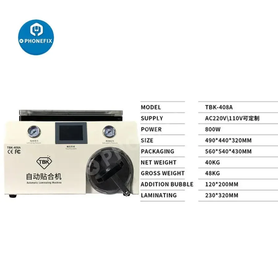 TBK-408A Vacuum Pump LCD Laminating And Bubble Removing Machine - Image 6
