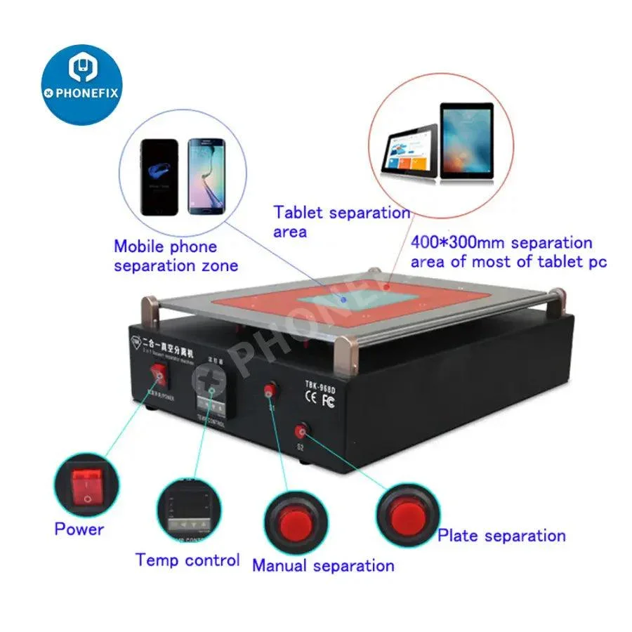 TBK-968D LCD Separator Heating Vacuum Machine OCA Screen Repair - Image 6