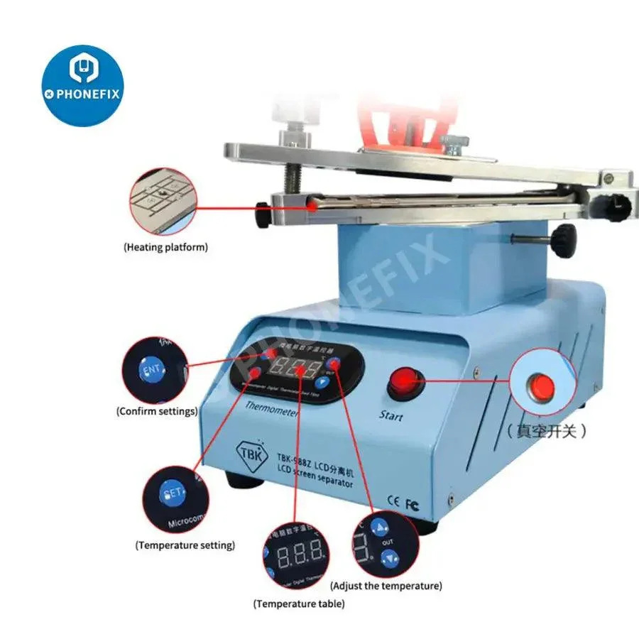 TBK-988C Rotary LCD Screen Separator OCA Glue Frame Remover - Image 8