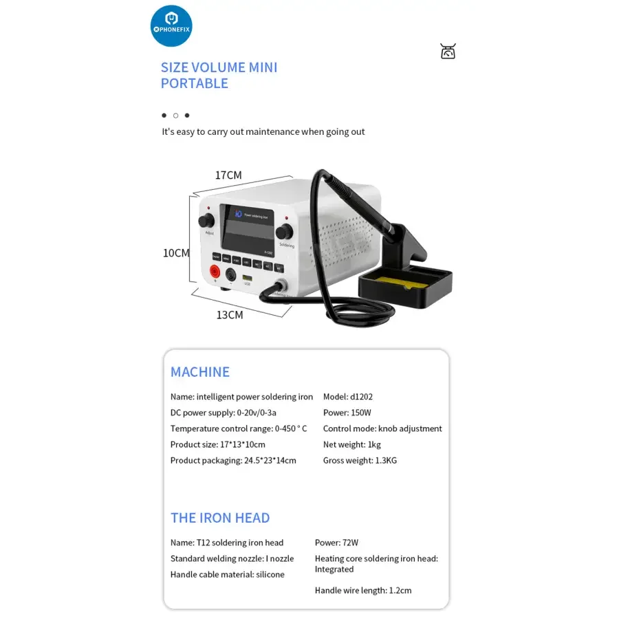 TBK D-1202 Power With T12 Soldering Iron 2 In 1 Machine - Image 14