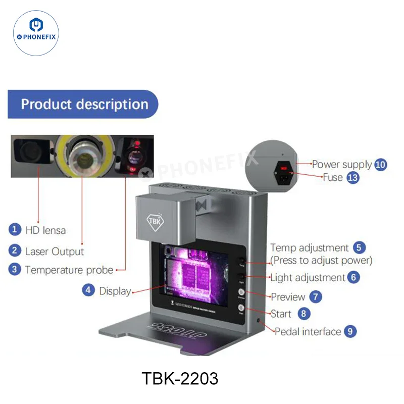 TBK Laser Welding Machine for Chip Desoldering Glue Removal - Image 9