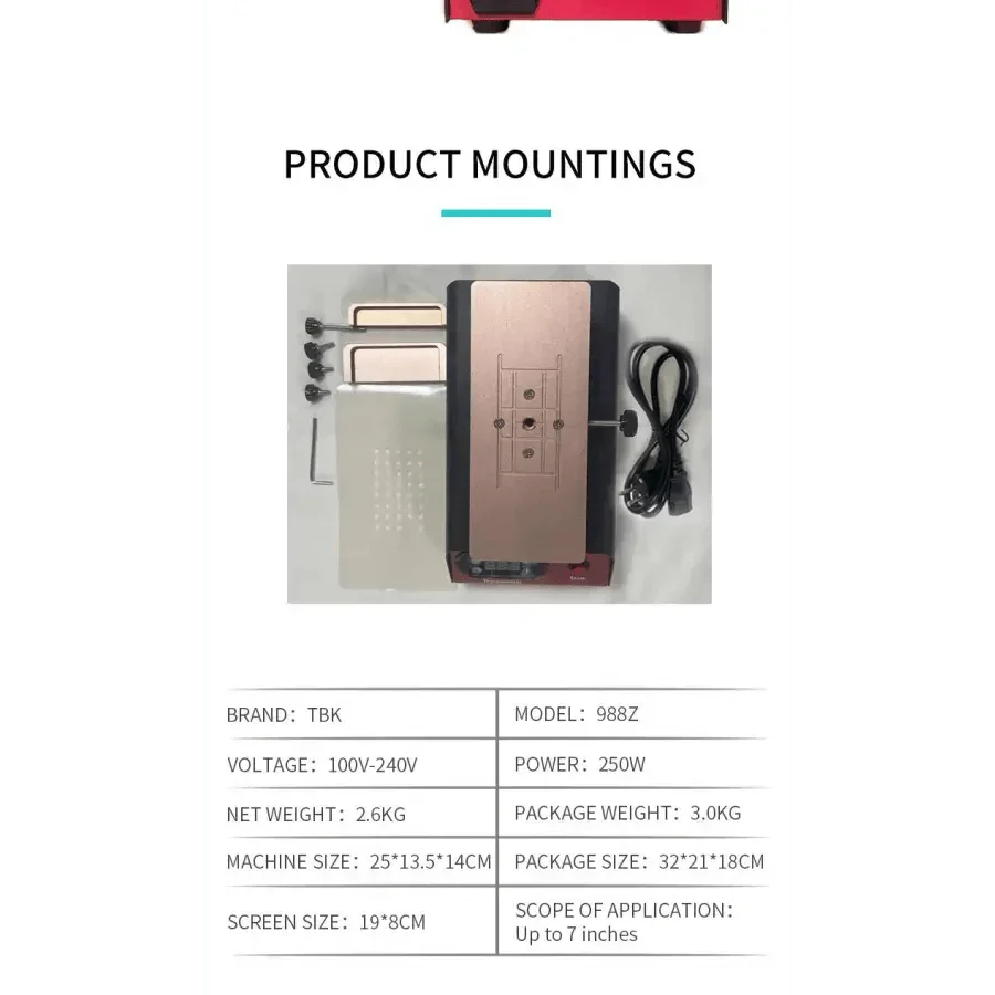 TBK Vacuum Double Pump LCD Screen Separator OCA Glue Removal Machine - Image 12