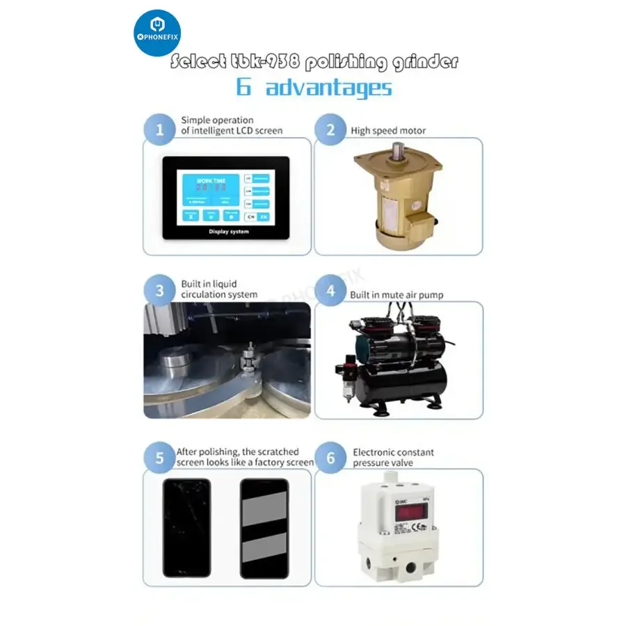 TBK938 Screen Grinding Polishing Machine For Removing LCD Scratch - Image 16