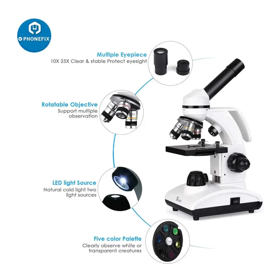 TELMU 40X-1000X Student Lab Microscopes Dual With LED Illumination - Image 6