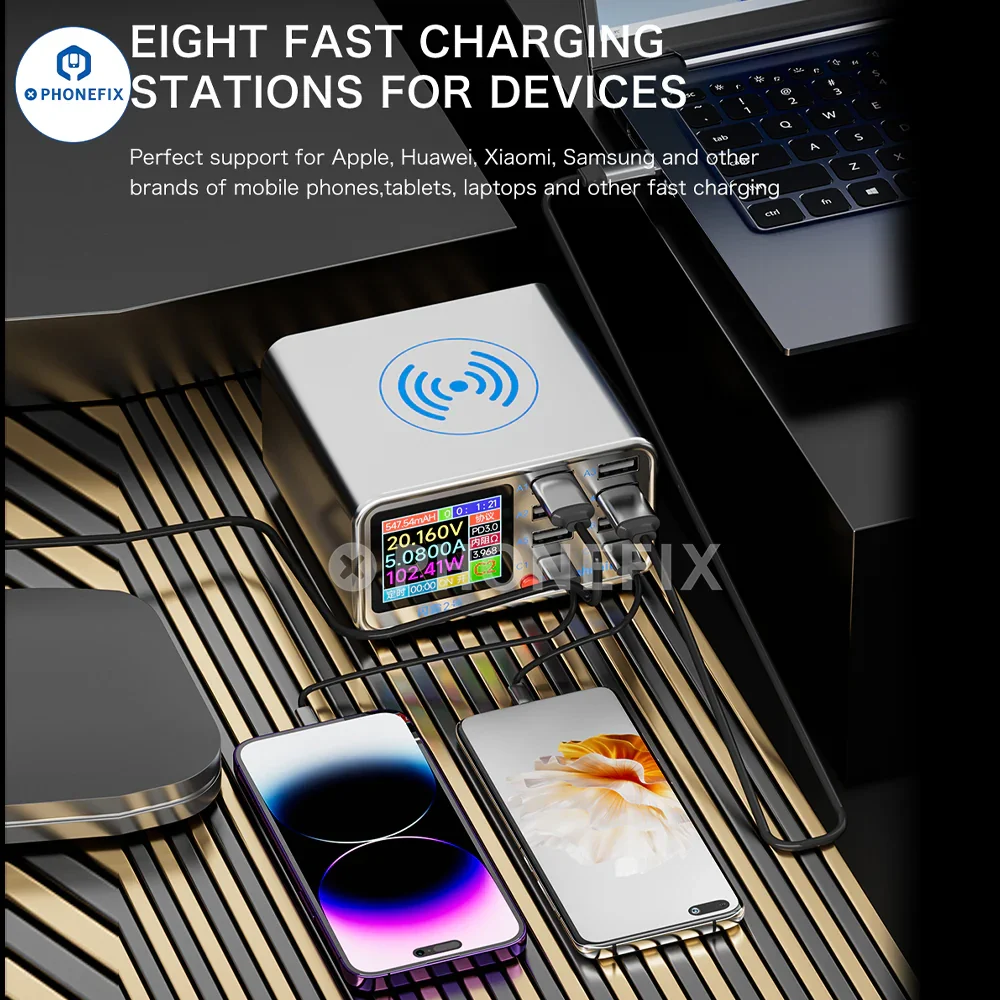TenSai  100W 8 Port Fast Charging Station with Wireless Charger - Image 4