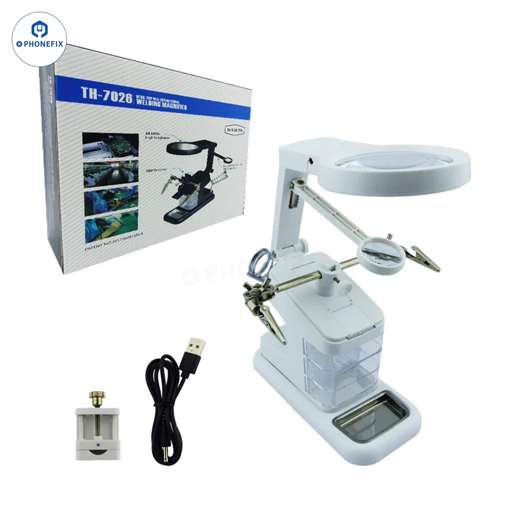TH 7026 Desktop Welding Magnifying Glass with 10 LED Light - Image 4