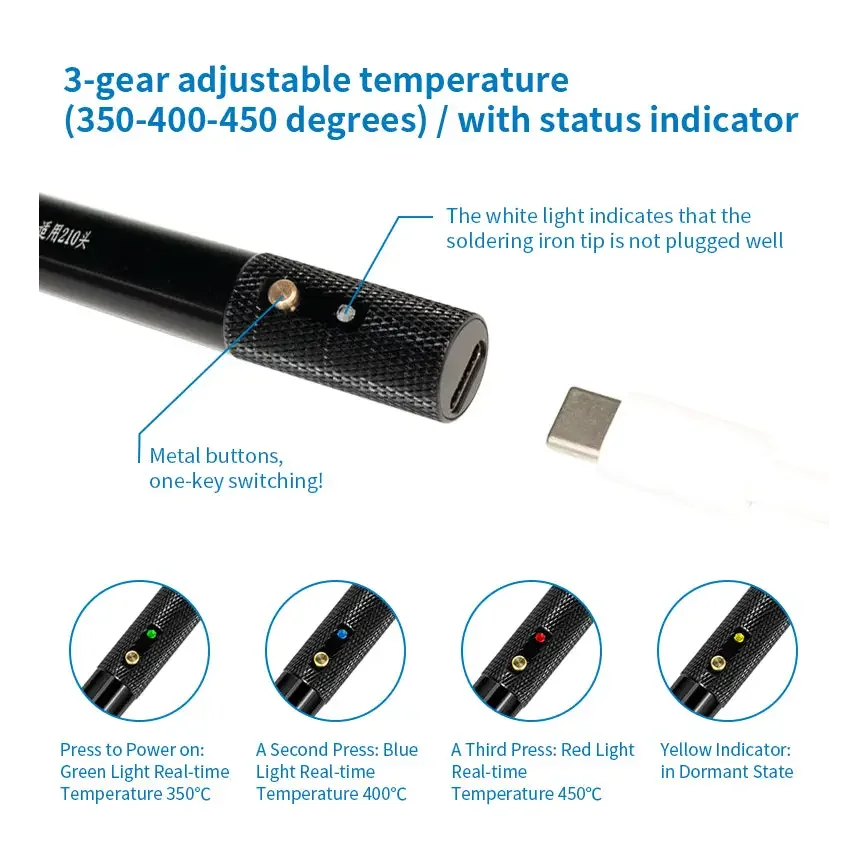 TX001 Portable Jump Wire Soldering Iron T210 Welding Iron Tips - Image 6