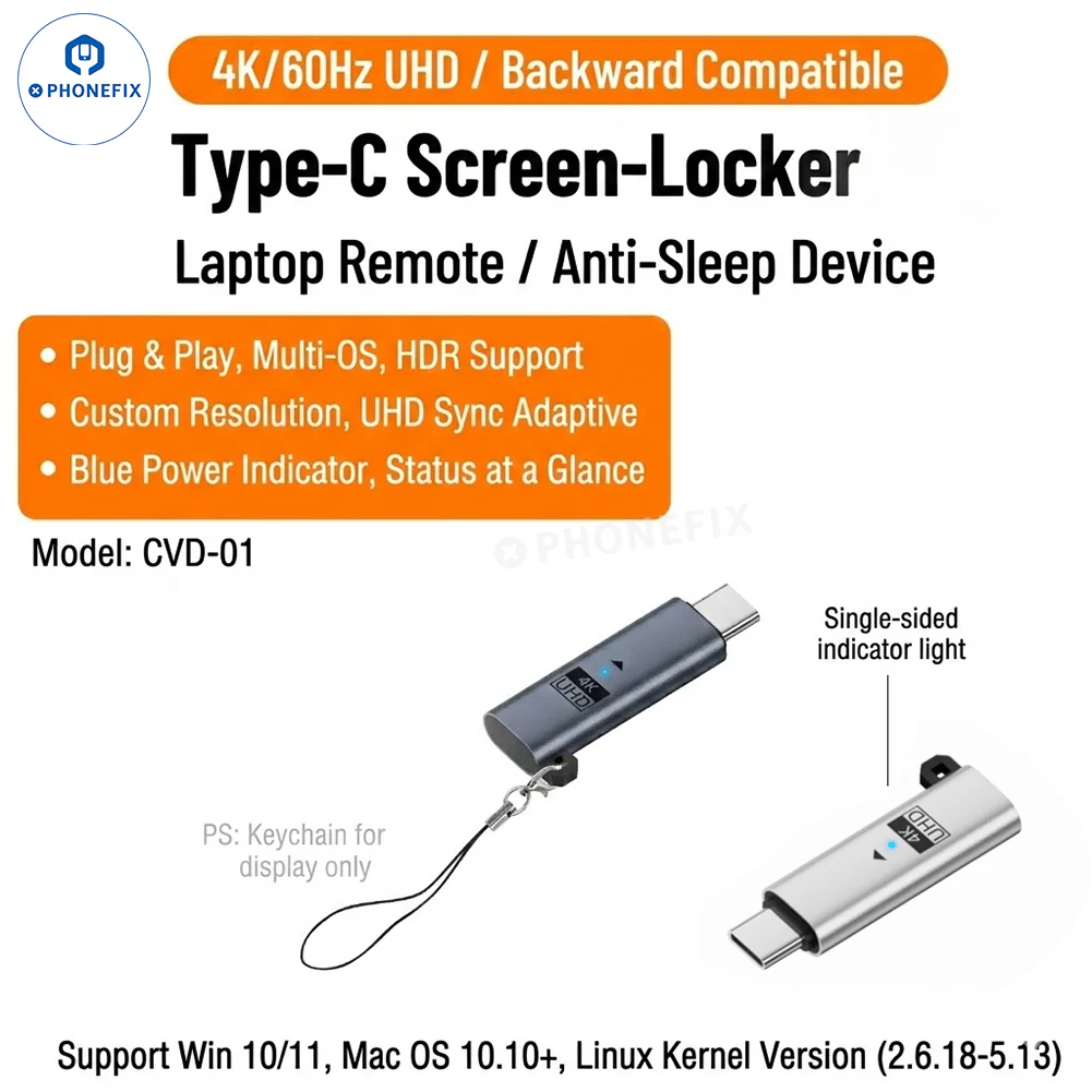 Type-C Graphics Card 4K UHD Virtual Display Adapter EDID  Emulator - Image 2