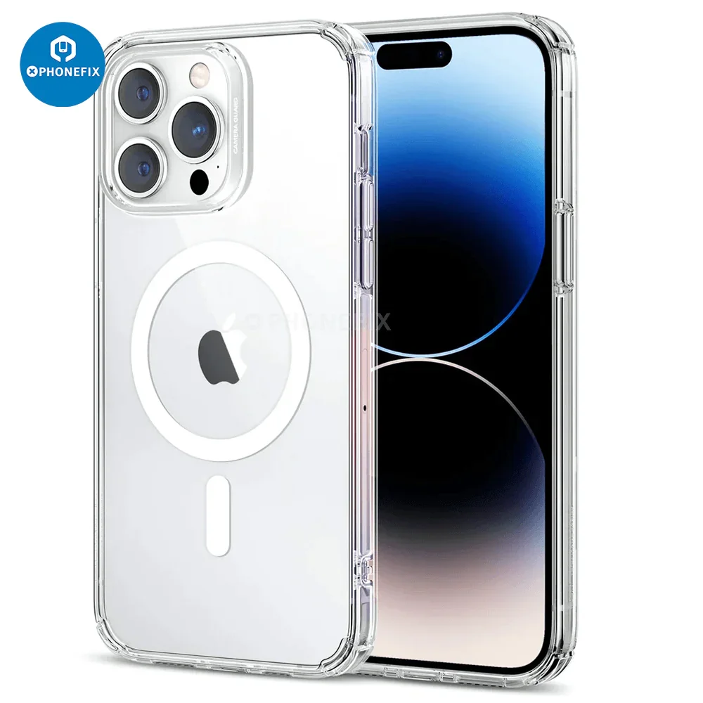 Ultra Hybrid Case For iPhone 8-15promax Classic Magnetic Case Transparent - Image 4