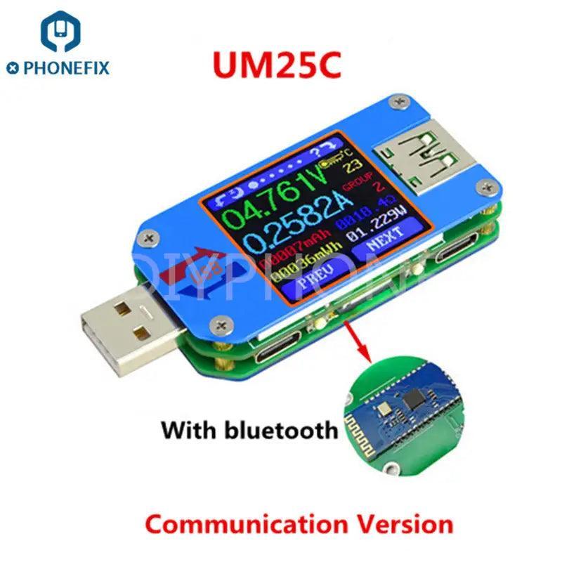 UM25 USB + Type-C LCD Display Power Meter Mini USB Multimeter - Image 3