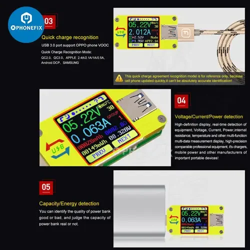UM34C UM25C UM24C Color LCD Display USB Voltage Tester - Image 10