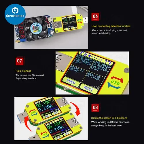 UM34C UM25C UM24C Color LCD Display USB Voltage Tester - Image 11