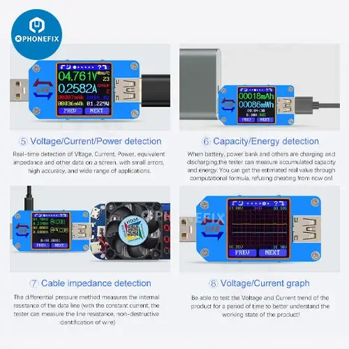 UM34C UM25C UM24C Color LCD Display USB Voltage Tester - Image 15