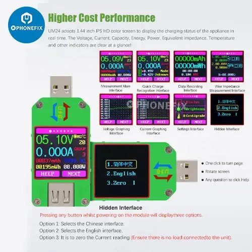 UM34C UM25C UM24C Color LCD Display USB Voltage Tester - Image 17