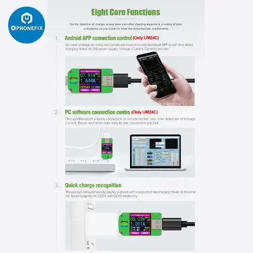 UM34C UM25C UM24C Color LCD Display USB Voltage Tester - Image 18