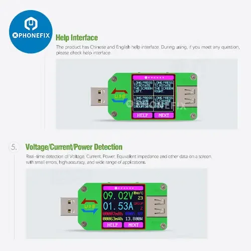 UM34C UM25C UM24C Color LCD Display USB Voltage Tester - Image 19