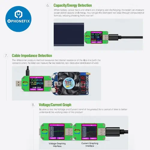 UM34C UM25C UM24C Color LCD Display USB Voltage Tester - Image 20