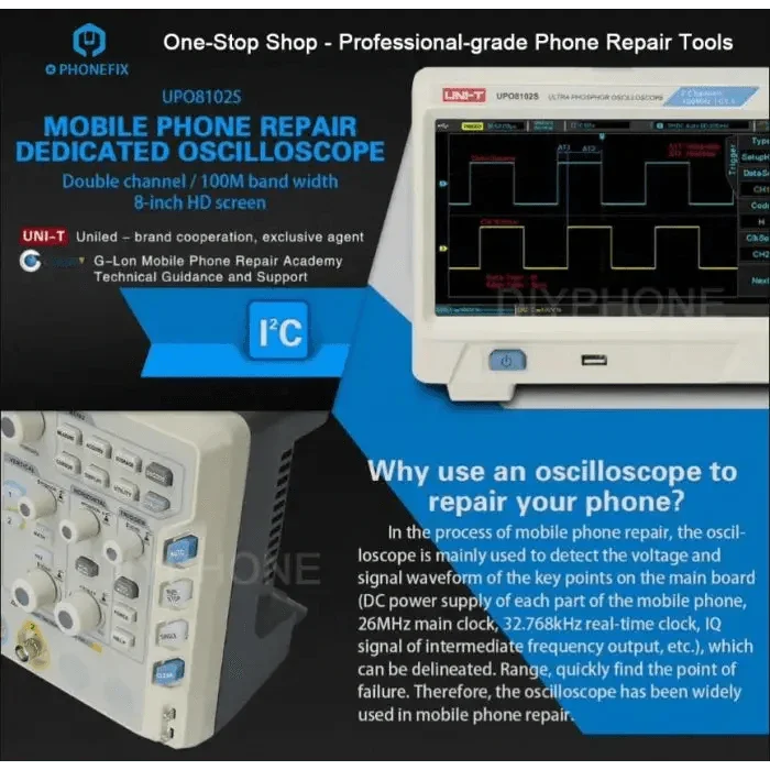 UNI-T UPO8102S Soldering Repair Dedicated Oscilloscope 2 Channels - Image 3