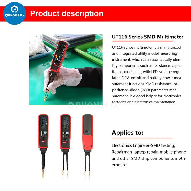 UNI-T UT116C Digital Multimeter SMD Tester With Rotatable Tweezers - Image 7