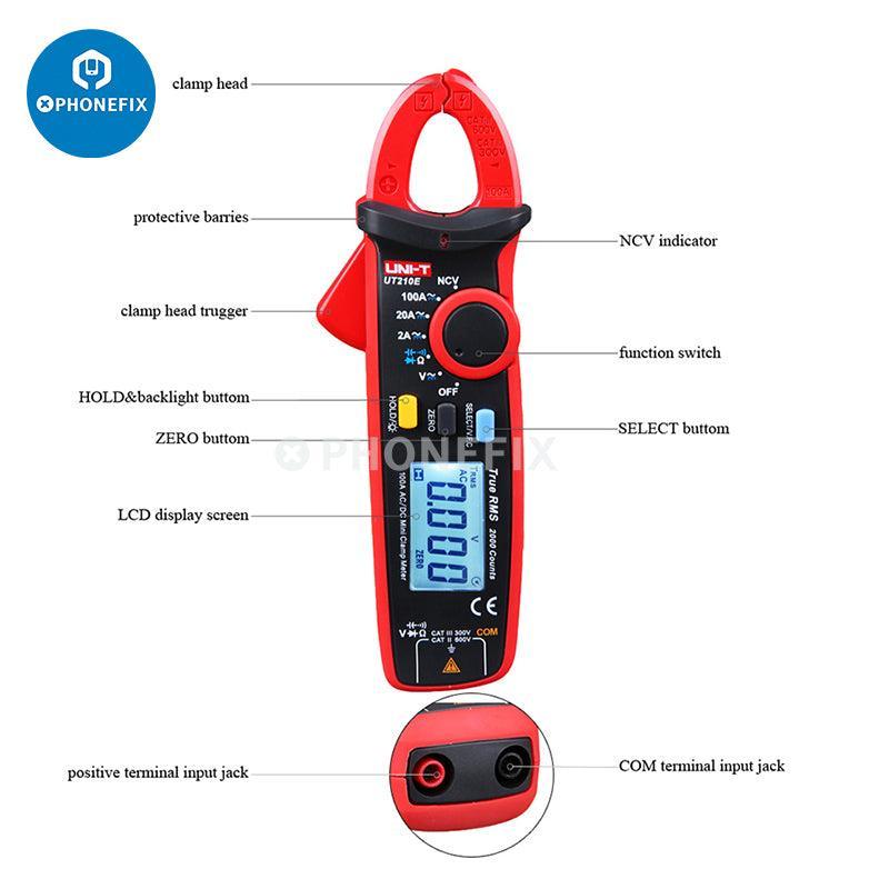 UNI-T UT210E Digital Clamp Meter AC DC Current Voltage Tester - Image 7