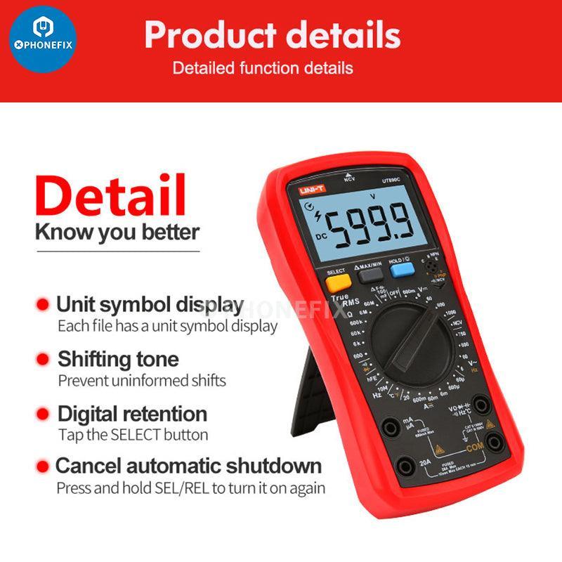 UNI-T UT890C/D+ True-RMS LCD Digital Multimeter Capacitance Meter - Image 3