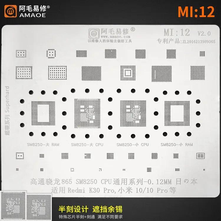 Universal Amaoe CPU BGA Reballing Stencil For Xiaomo Redmi Repair - Image 16