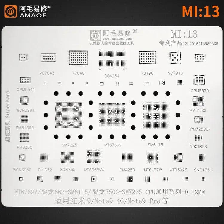Universal Amaoe CPU BGA Reballing Stencil For Xiaomo Redmi Repair - Image 17