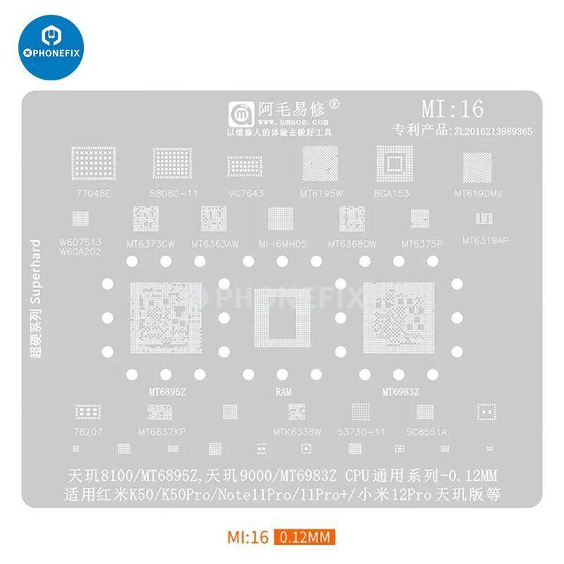 Universal Amaoe CPU BGA Reballing Stencil For Xiaomo Redmi Repair - Image 19