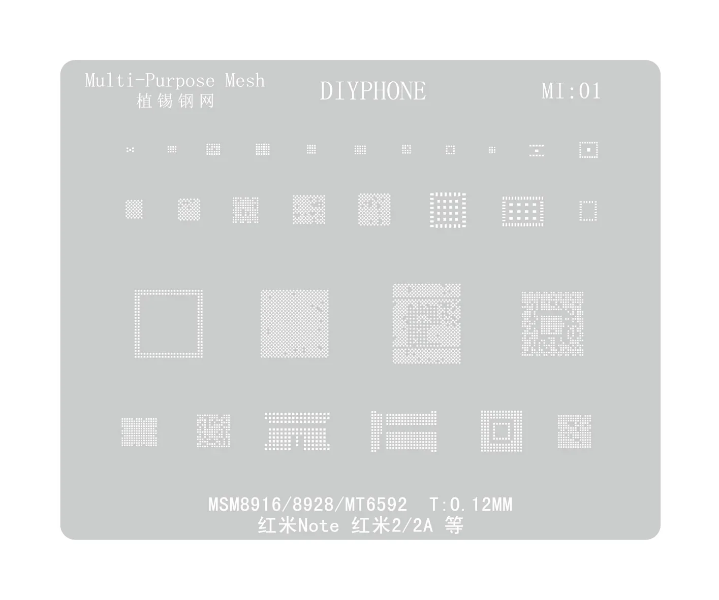Universal Amaoe CPU BGA Reballing Stencil For Xiaomo Redmi Repair - Image 23