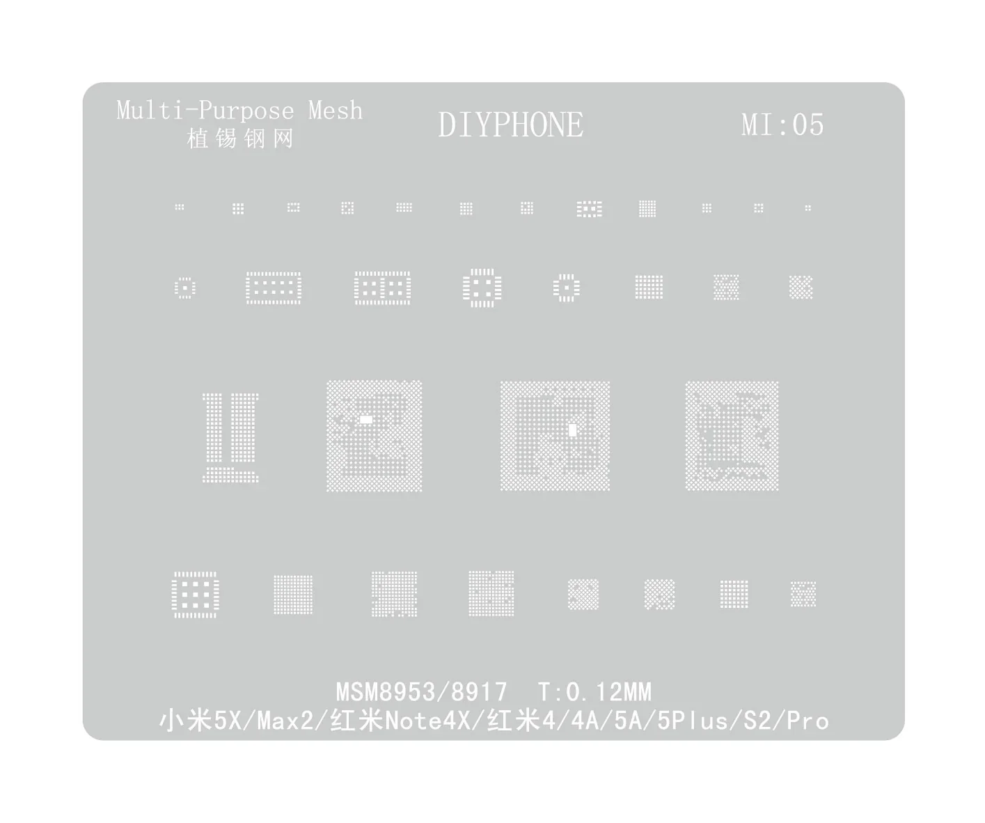 Universal Amaoe CPU BGA Reballing Stencil For Xiaomo Redmi Repair - Image 26