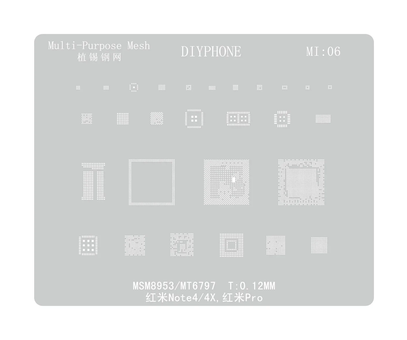 Universal Amaoe CPU BGA Reballing Stencil For Xiaomo Redmi Repair - Image 27