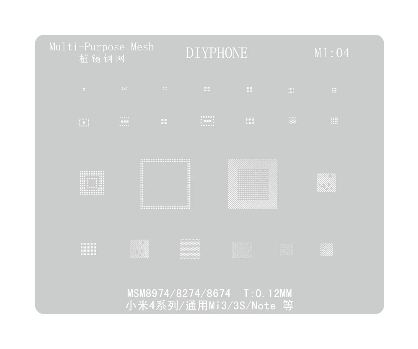 Universal Amaoe CPU BGA Reballing Stencil For Xiaomo Redmi Repair - Image 3