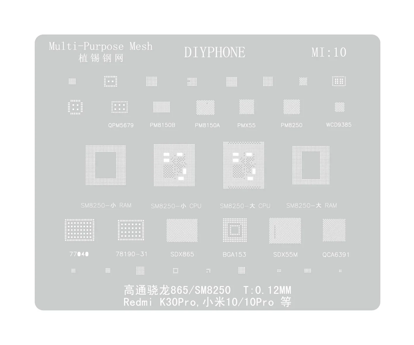 Universal Amaoe CPU BGA Reballing Stencil For Xiaomo Redmi Repair - Image 31