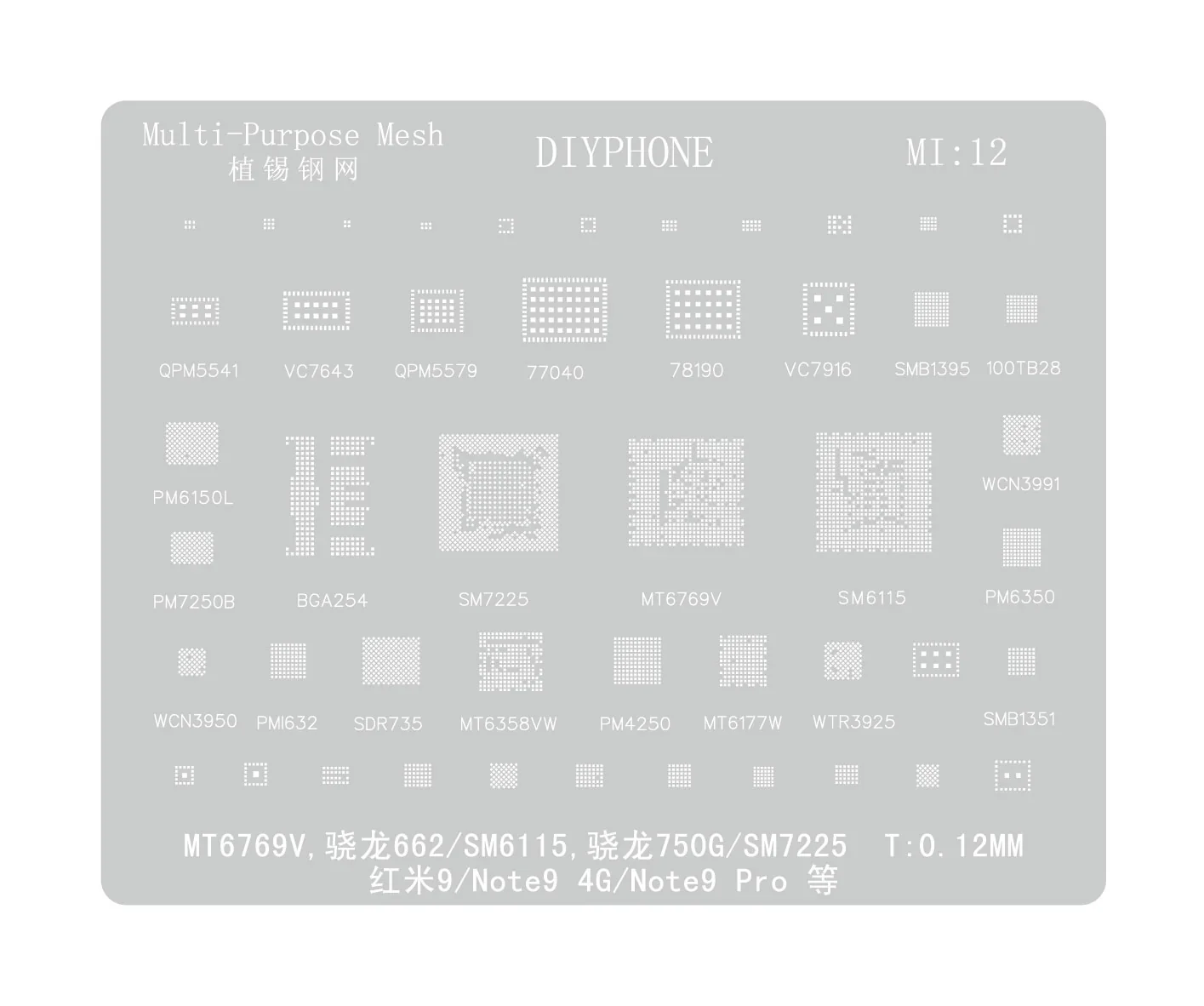 Universal Amaoe CPU BGA Reballing Stencil For Xiaomo Redmi Repair - Image 33