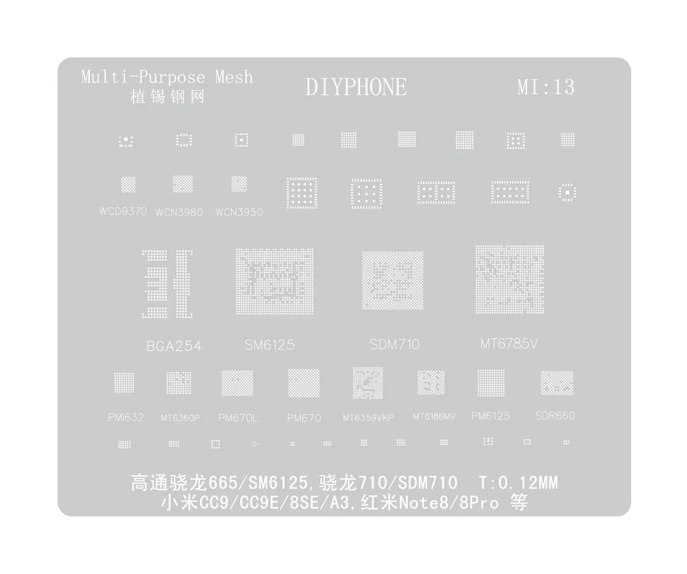 Universal Amaoe CPU BGA Reballing Stencil For Xiaomo Redmi Repair - Image 34