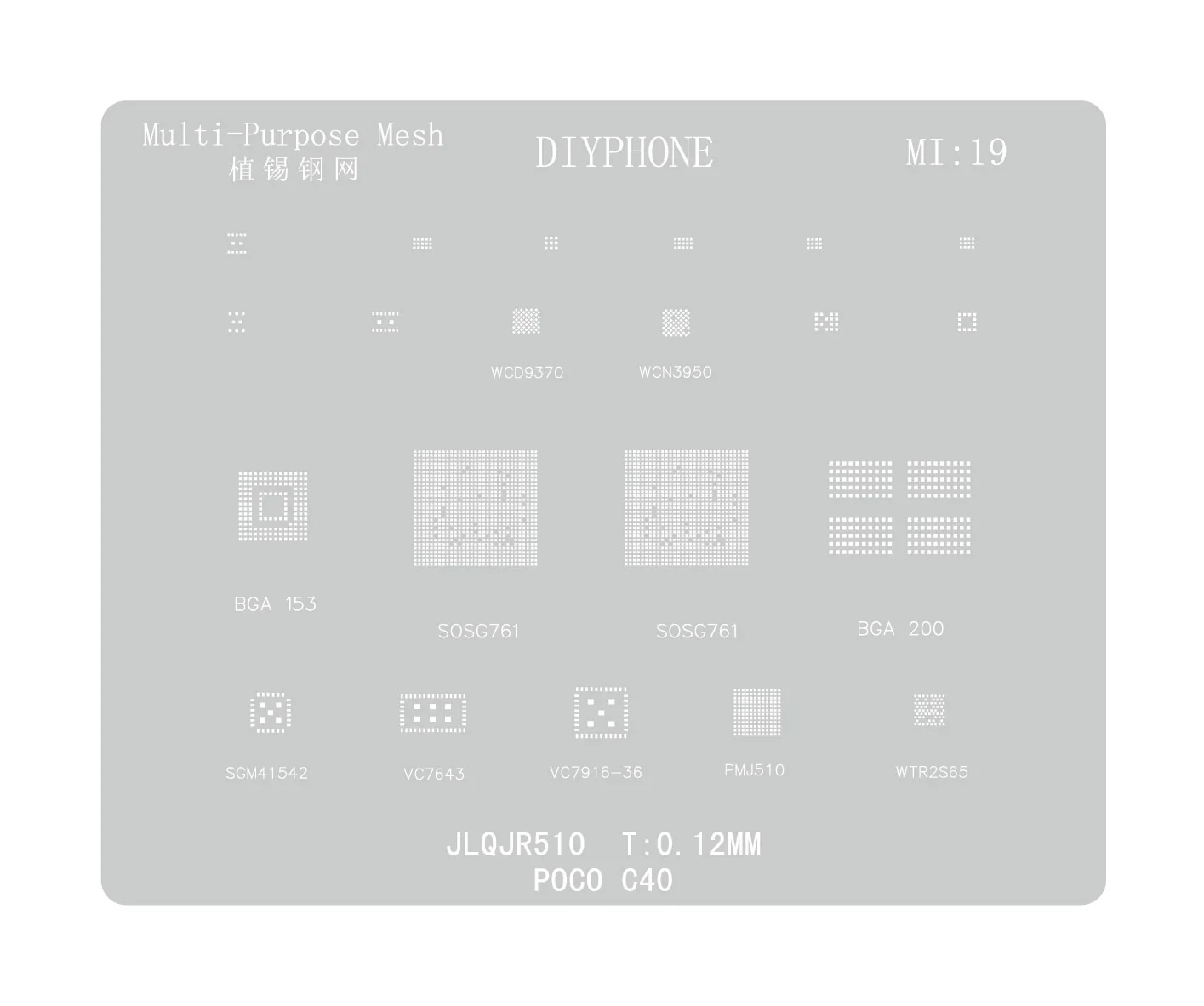 Universal Amaoe CPU BGA Reballing Stencil For Xiaomo Redmi Repair - Image 40