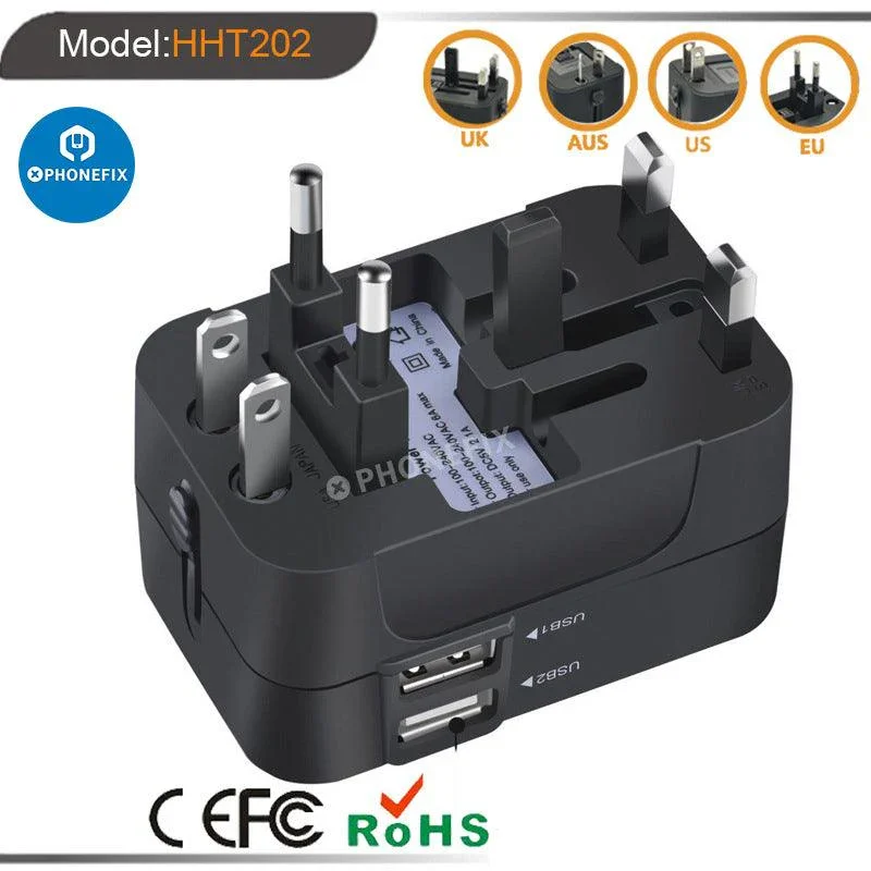 Universal Dual USB Travel Adapter Phone Conversion Plug Charger - Image 6