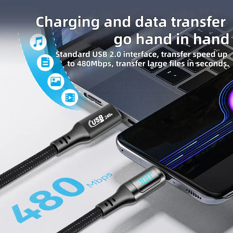 USB 2.0 Type-C Digital Display Data Cable for Phone/MacBook - Image 2