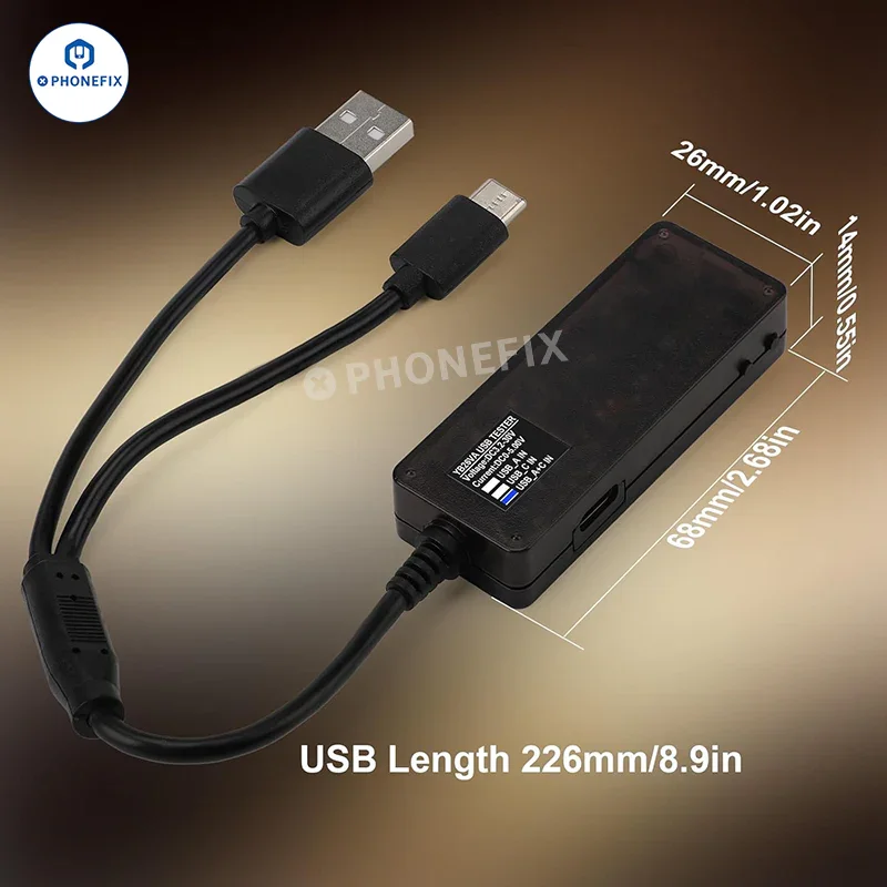 USB-A/USB-C Dual Port Detector Power Meter for Charging Diagnostic - Image 4