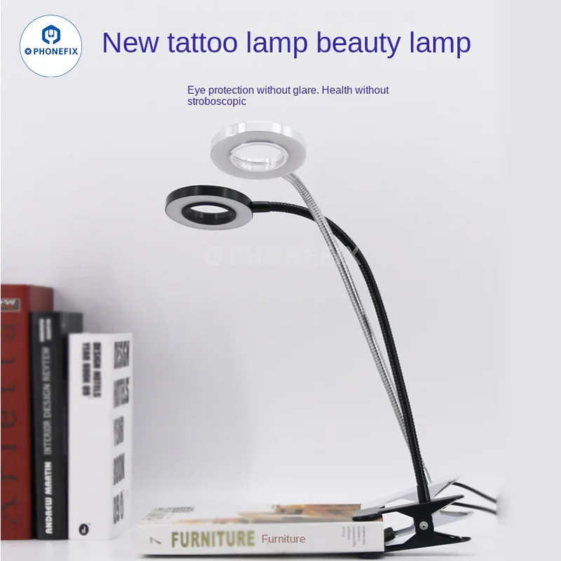 USB Adjustable Tattoo Clip Light Flexible LED Table Reading Lamp - Image 2