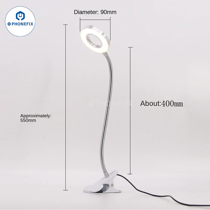 USB Adjustable Tattoo Clip Light Flexible LED Table Reading Lamp - Image 6