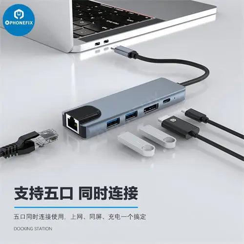USB C Hub 12-in-1 Type-C Docking Station PD Fast Charge - Image 14