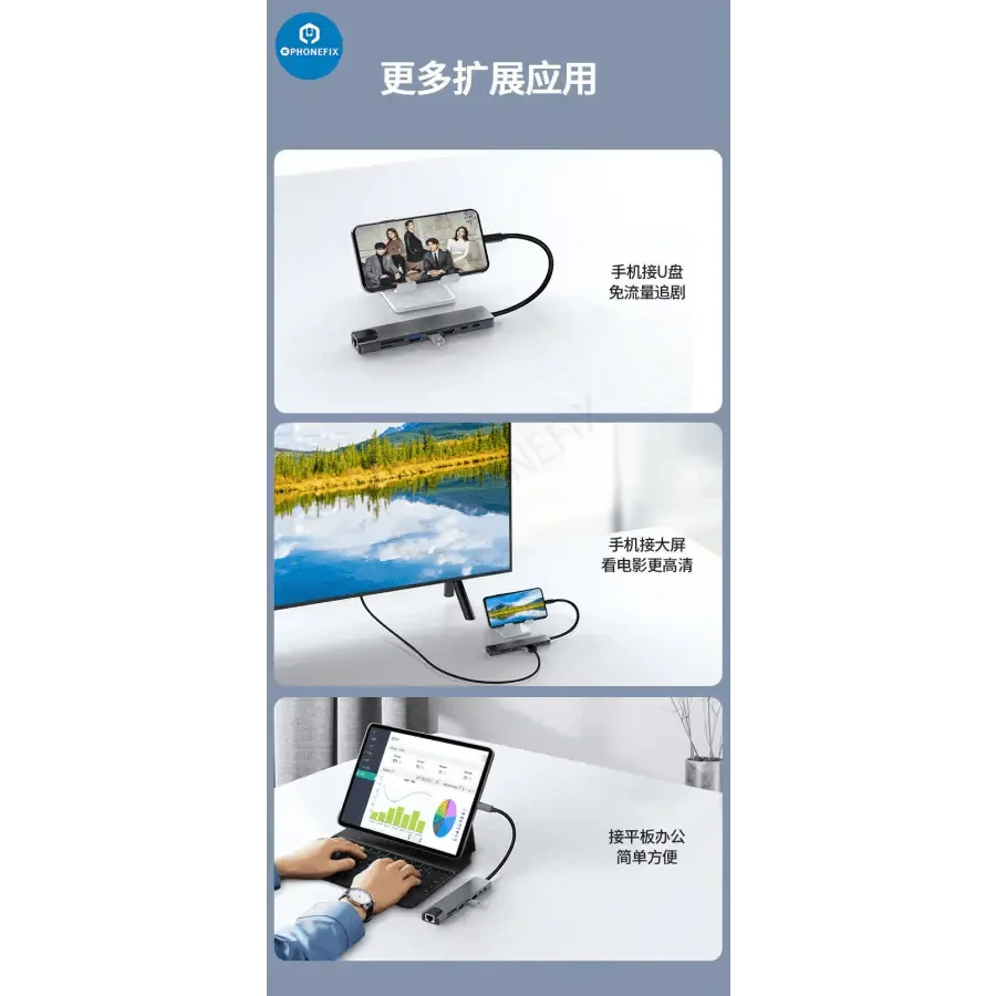 USB C Hub 12-in-1 Type-C Docking Station PD Fast Charge - Image 18