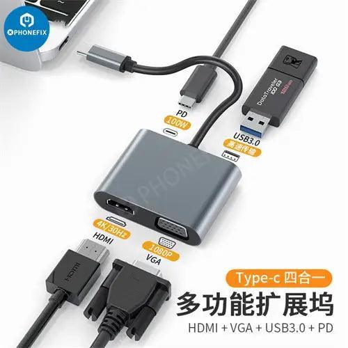 USB C Hub 12-in-1 Type-C Docking Station PD Fast Charge - Image 4