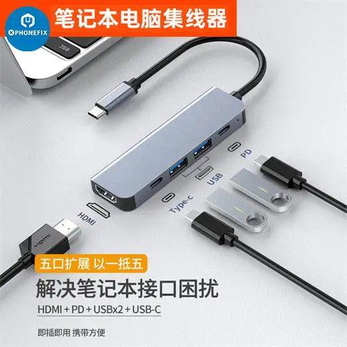 USB C Hub 12-in-1 Type-C Docking Station PD Fast Charge - Image 5