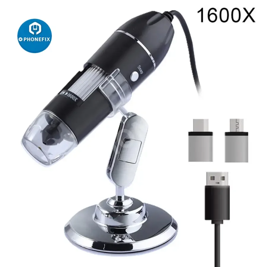 USB Digital Microscope Camera Endoscope 8 LED Magnifier With Stand - Image 4