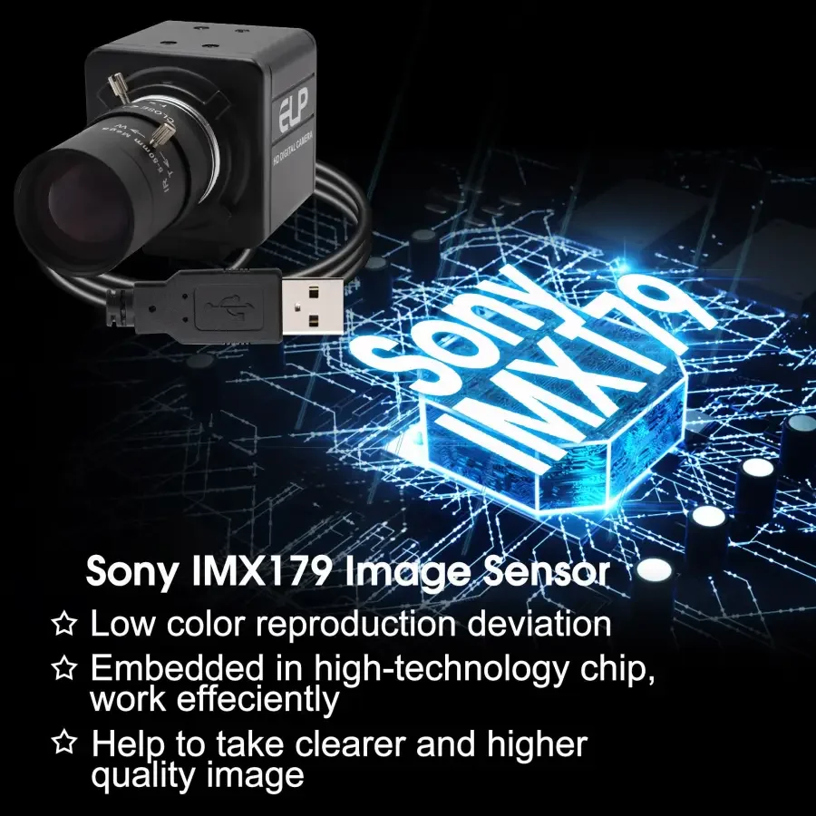 USB Webcam CCTV 5-50mm Varifocal Lens SONY HD 8MP USB Camera - Image 12